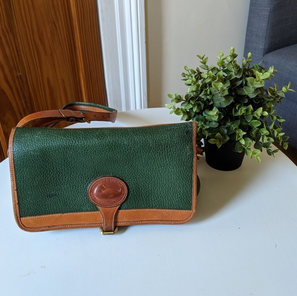 Dooney & Bourke Handbags - DOONEY & BOURKE Green and Tan crossbody bag